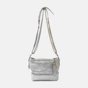 Chanel Silver Leather Gabrielle Shoulder Bag, Shoulder Bags - Luxury Closet catalog