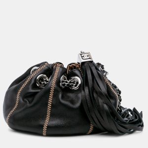 Chanel Black/Brown Mini Lambskin and Satin Reversible Sac Cordon, Clutches & Special Occasion Bags - Luxury Closet catalog