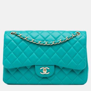 Chanel Blue Jumbo Classic Lambskin Double Flap, Shoulder Bags - Luxury Closet catalog