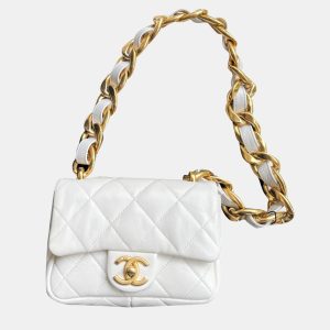 Chanel White Chunky Chain Small Flap Shoulder Bag, Shoulder Bags - Luxury Closet catalog