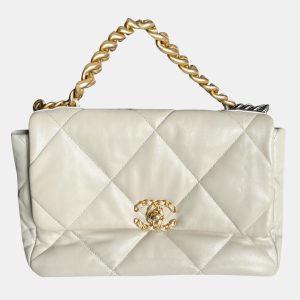 Chanel Beige Leather 19 Medium Shoulder Bag, Shoulder Bags - Luxury Closet catalog