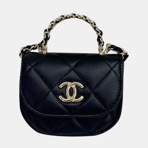 Chanel Black VIC Show Pearl Handle Chain Shoulder Bag, Satchels - Luxury Closet catalog