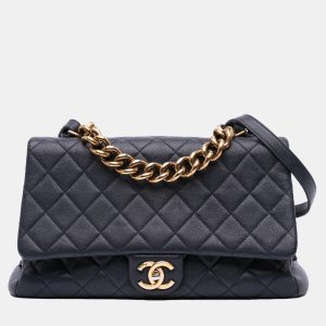 Chanel Navy Blue Paris Rome Large Sheepskin Trapezio Flap, Shoulder Bags - Luxury Closet catalog