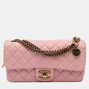 Chanel Pink Quilted Calfskin CC Crown Flap, Shoulder Bags - Luxury Closet catalog