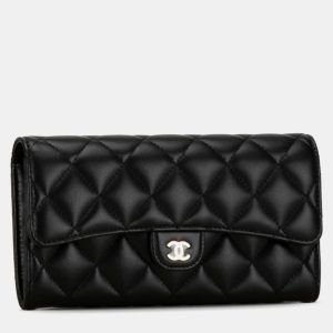 Chanel Black Lambskin Classic Long Flap Wallet, Wallets & Money Clips - Luxury Closet catalog