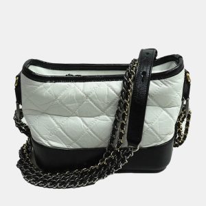 Chanel White and Black Calfskin Gabrielle Small Hobo Shoulder Bag, Shoulder Bags - Luxury Closet catalog