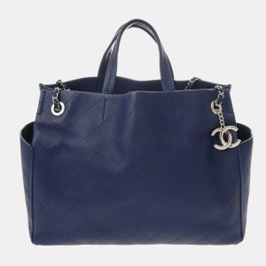 Chanel Blue Leather Chain Tote Bag, Tote Handbags - Luxury Closet catalog