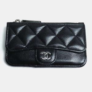 Chanel Black Caviar Leather Card Case Coin Wallet, Wallets & Money Clips - Luxury Closet catalog