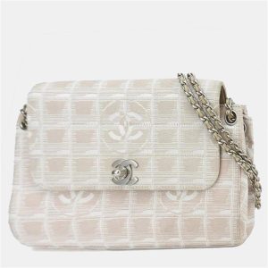 Chanel Pink and Beige Nylon Travel Line Flap Chain Shoulder Bag, Shoulder Bags - Luxury Closet catalog