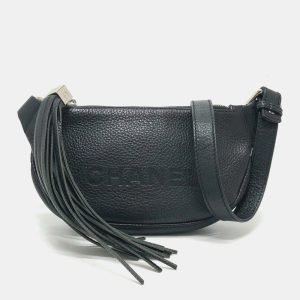 Chanel Black Calfskin Logo Fringe Chain Shoulder Bag, Shoulder Bags - Luxury Closet catalog