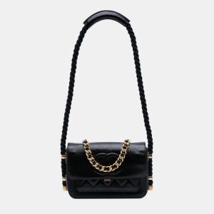 Chanel Black Crumpled Calfskin En Vogue Rope Flap, Shoulder Bags - Luxury Closet catalog