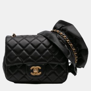 Chanel Black Mini Square Lambskin Romance Single Flap, Shoulder Bags - Luxury Closet catalog