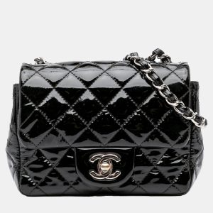 Chanel Black Mini Square Classic Patent Single Flap, Shoulder Bags - Luxury Closet catalog