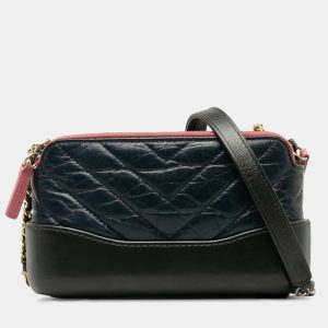Chanel Navy Leather Gabrielle Quilted Chain Wallet Mini Shoulder Bag, Wallets & Money Clips - Luxury Closet catalog