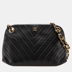 Chanel Black CC Chevron Lambskin Frame Chain Shoulder Bag, Shoulder Bags - Luxury Closet catalog