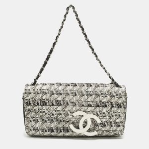 Chanel White/Black Tweed Diagonal CC Flap Bag, Shoulder Bags - Luxury Closet catalog