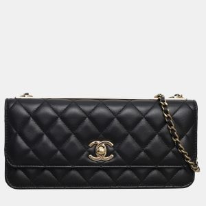 Chanel Black Quilted Lambskin Leather CC Trendy Wallet on Chain, Wallets & Money Clips - Luxury Closet catalog