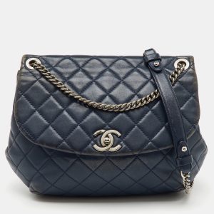 Chanel Navy Blue Quilted Leather Daily Supple Flap Bag, Shoulder Bags - Luxury Closet catalog