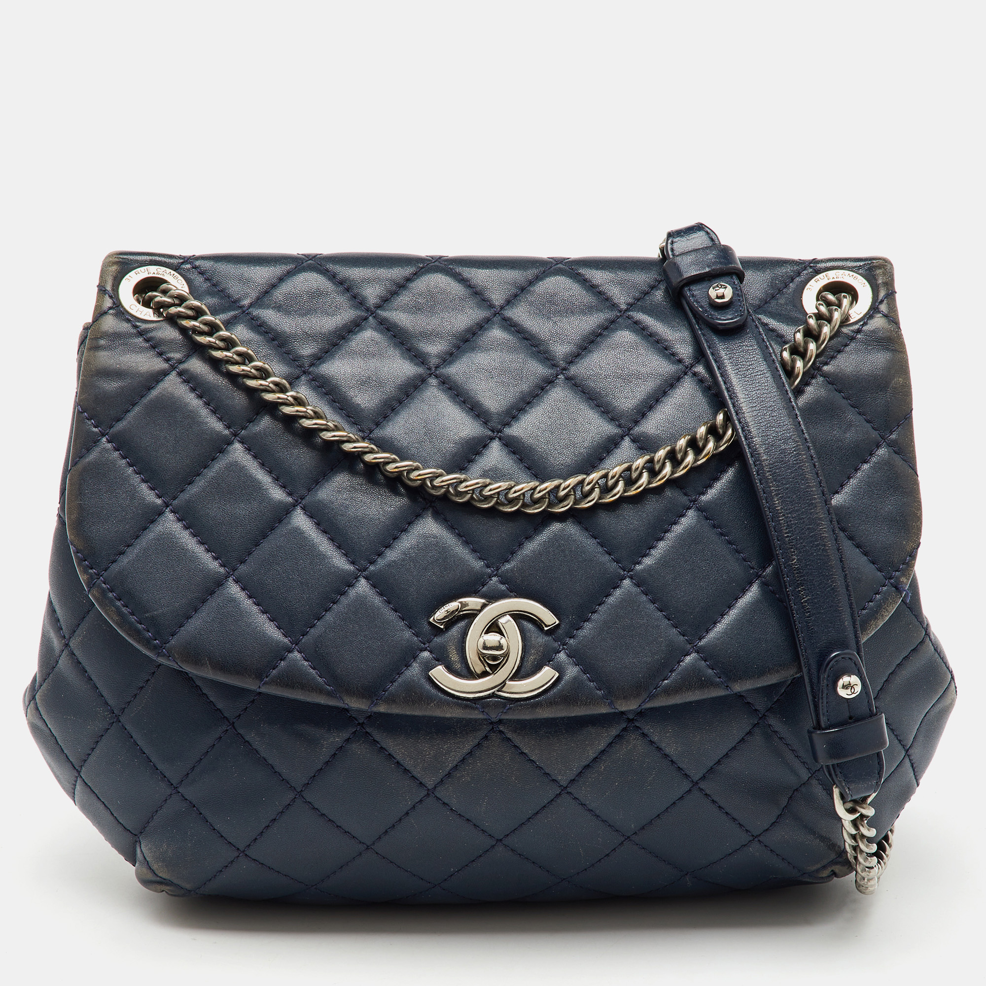Chanel Navy Blue Quilted Leather Daily Supple Flap Bag, Shoulder Bags - Luxury Closet catalog