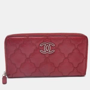 Chanel Red Ultra Stitch Leather CC Zip Continental Wallet, Wallets & Money Clips - Luxury Closet catalog