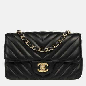 Chanel Black Lambskin Chevron Flap Shoulder Bag, Shoulder Bags - Luxury Closet catalog