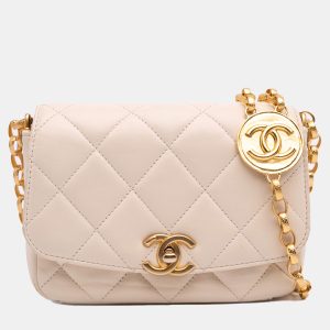 Chanel Beige Small Quilted Lambskin CC Coin Flap, Shoulder Bags - Luxury Closet catalog