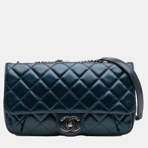 Chanel Blue Quilted Glazed Calfskin Coco Pleats Flap, Shoulder Bags - Luxury Closet catalog