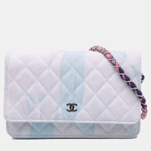 Chanel White CC Quilted Canvas Jungle Jeans Wallet on Chain, Wallets & Money Clips - Luxury Closet catalog