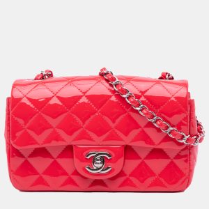 Chanel Red Mini Rectangular Classic Patent Single Flap, Shoulder Bags - Luxury Closet catalog