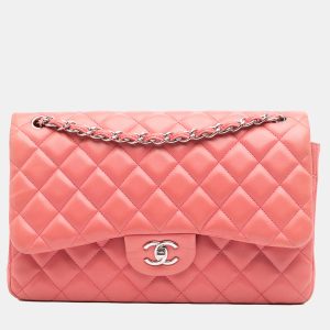 Chanel Pink Jumbo Classic Lambskin Double Flap, Shoulder Bags - Luxury Closet catalog