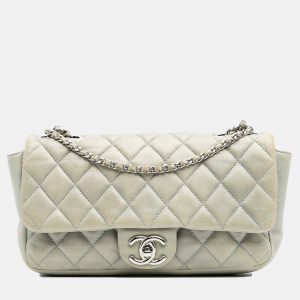 Chanel Grey Medium Quilted Lambskin Coco Rain Flap, Shoulder Bags - Luxury Closet catalog