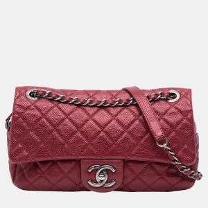 Chanel Red Medium Quilted Caviar Easy Flap, Shoulder Bags - Luxury Closet catalog