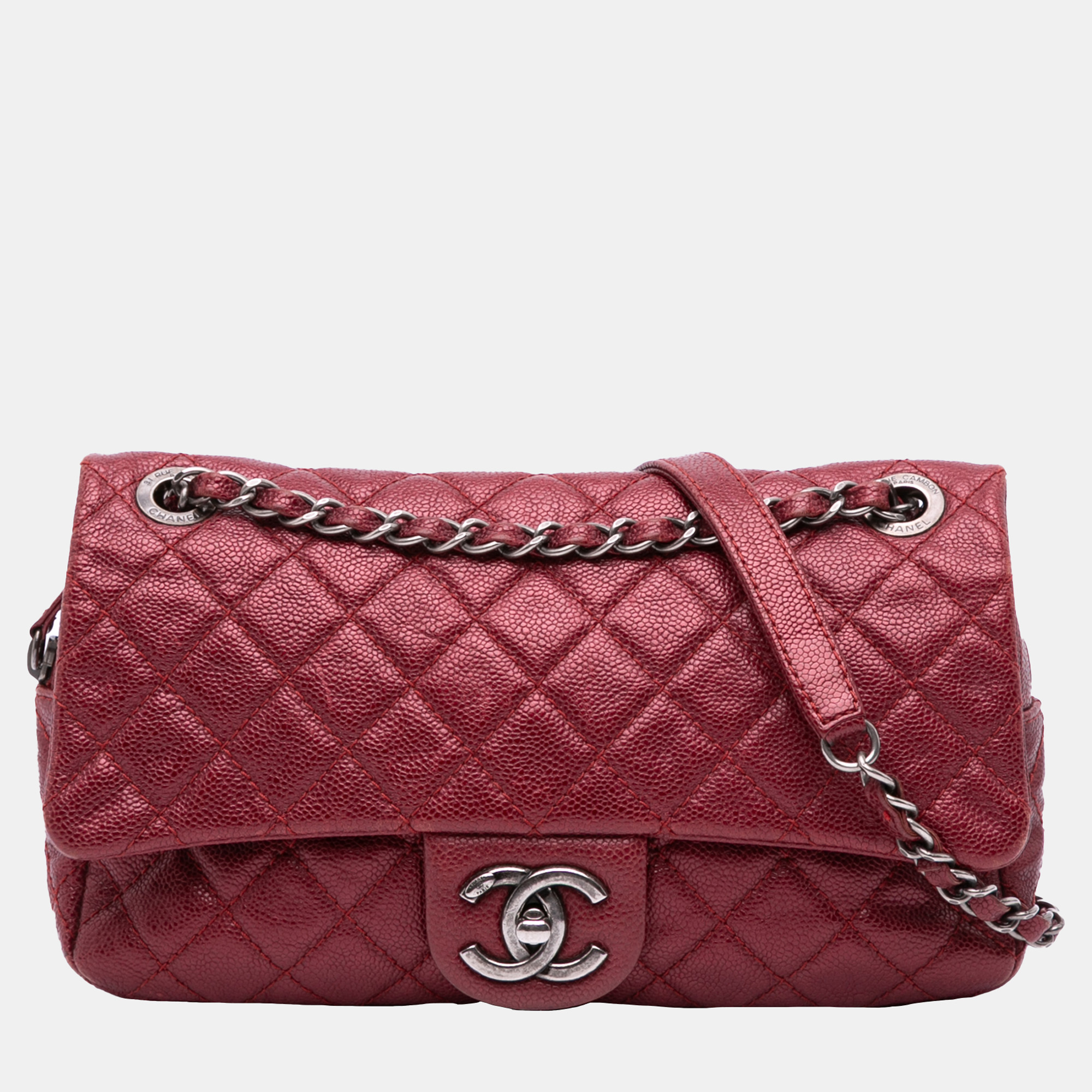 Chanel Red Medium Quilted Caviar Easy Flap, Shoulder Bags - Luxury Closet catalog