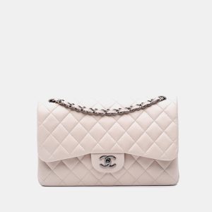 Chanel White Lambskin Jumbo Classic Double Flap, Shoulder Bags - Luxury Closet catalog