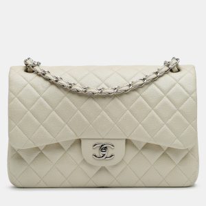 Chanel White Caviar Jumbo Classic Double Flap, Shoulder Bags - Luxury Closet catalog