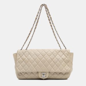 Chanel Beige Lambskin Jumbo Quilted Coco Rain Flap, Shoulder Bags - Luxury Closet catalog