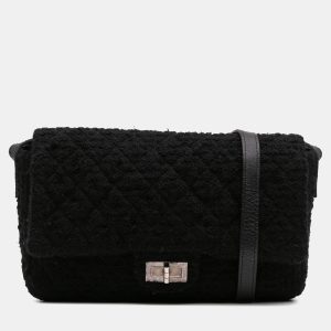 Chanel Black Quilted Tweed Reissue 2.55 Easy Jumbo  Messenger Bag, Shoulder Bags - Luxury Closet catalog