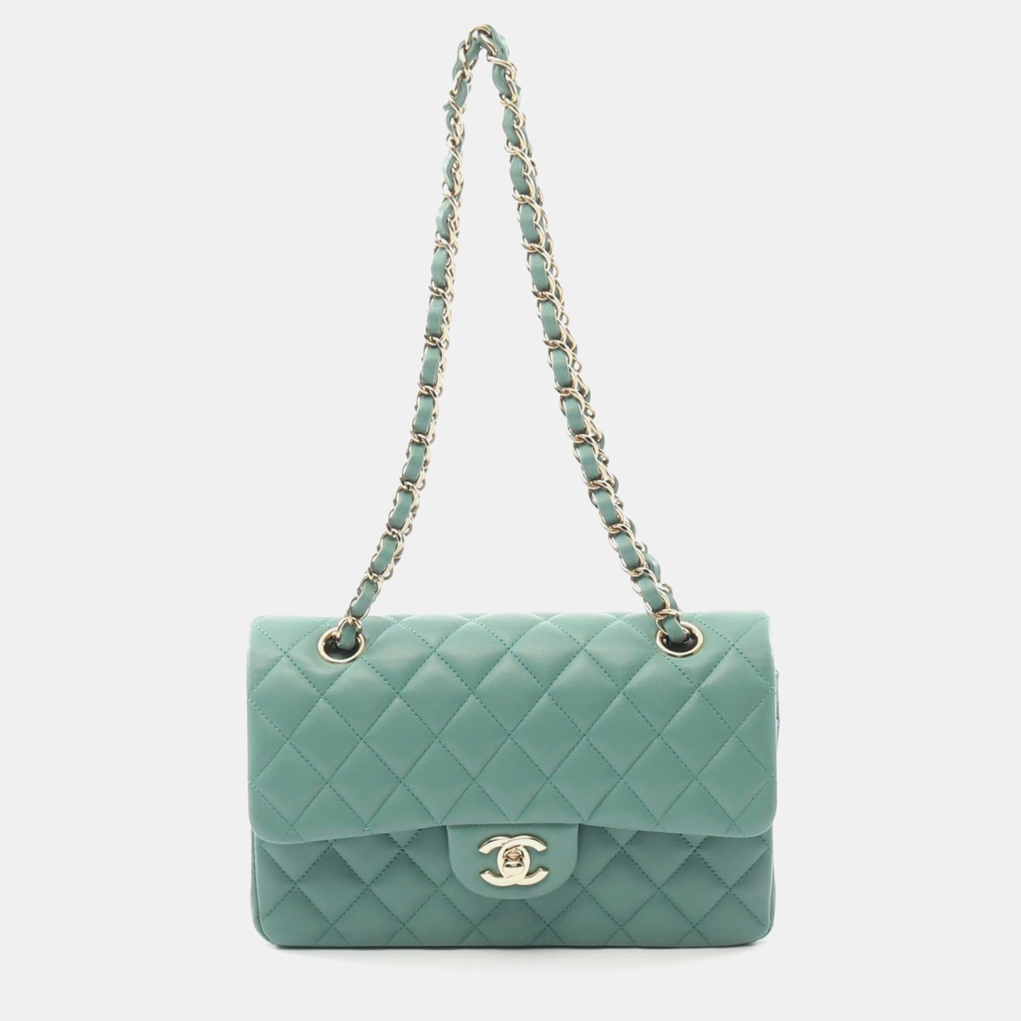 Chanel Lambskin Green Classic Flap Chain Shoulder Bag, Shoulder Bags - Luxury Closet catalog