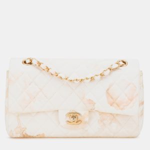 Chanel Brown Classic Printed Denim Floral Double Medium Flap Bag, Shoulder Bags - Luxury Closet catalog