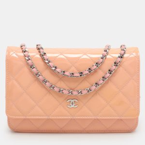 Chanel Pink Quilted Patent Leather CC Wallet On Chain, Wallets & Money Clips - Luxury Closet catalog