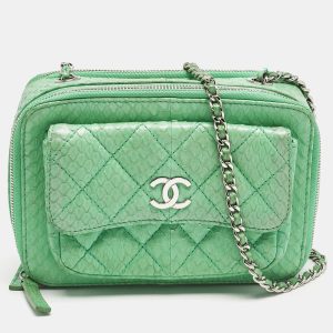 Chanel Green Python Mini Pocket Box Camera Case Bag, Handbags - Luxury Closet catalog