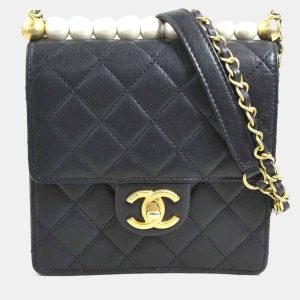 Chanel Black/Off-White Leather Chic Pearl Shoulder Bag, Shoulder Bags - Luxury Closet catalog