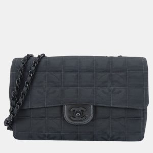 Chanel Black Jacquard Nylon New Travel Line Shoulder Bag, Shoulder Bags - Luxury Closet catalog