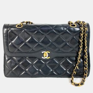 Chanel Black Lambskin Quilted Paris Flap Shoulder Bag, Shoulder Bags - Luxury Closet catalog