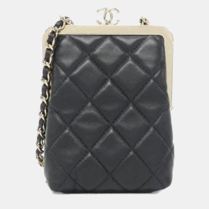 Chanel Black Lambskin Plexi Quilted CC Evening Clutch With Chain, Clutches & Special Occasion Bags - Luxury Closet catalog