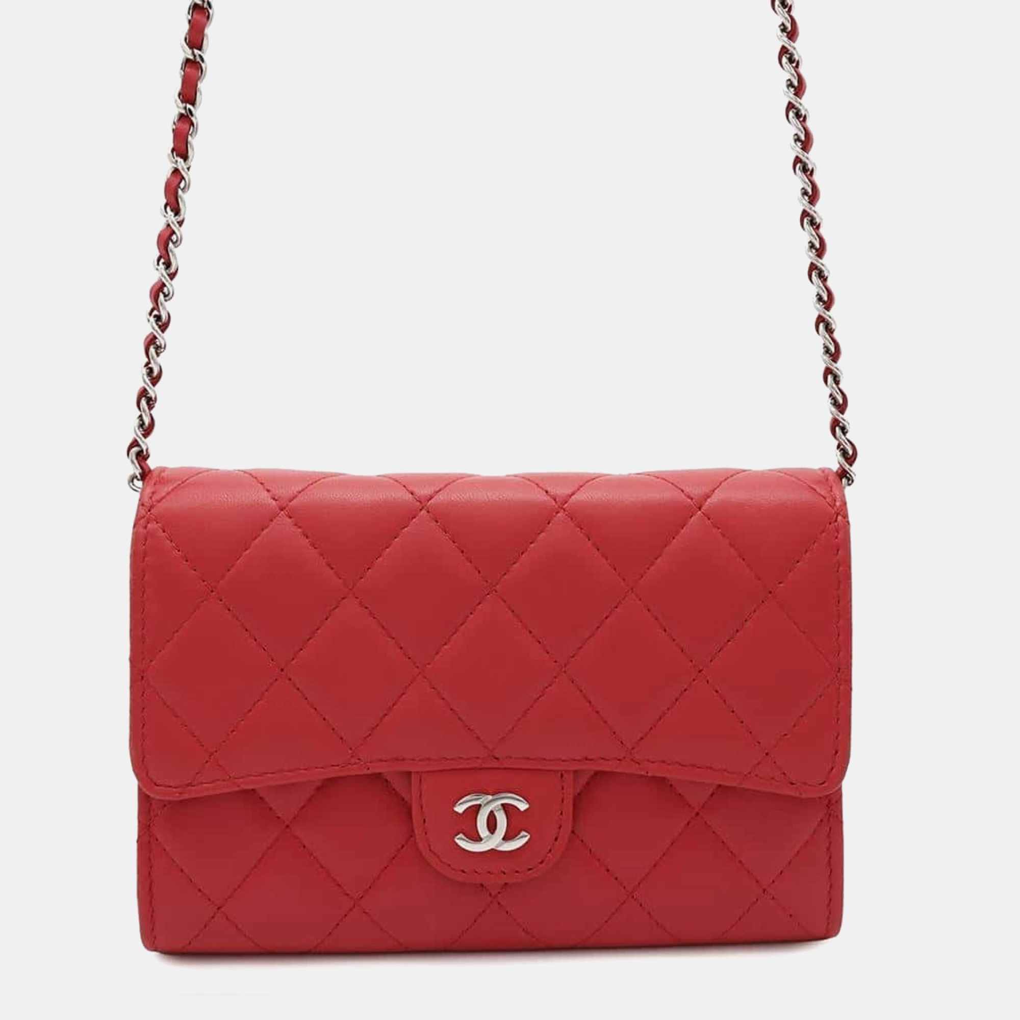 Chanel Red Lambskin Quilted Wallet On Chain, Wallets & Money Clips - Luxury Closet catalog