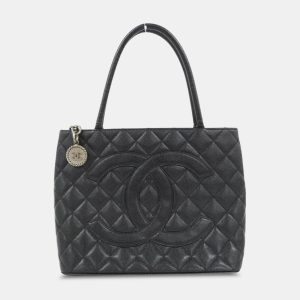 Chanel Black Caviar Leather Medallion Tote Bag, Tote Handbags - Luxury Closet catalog