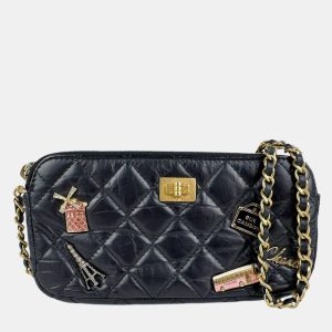 Chanel Black Embroidery Leather 2.55 Chain Wallet, Wallets & Money Clips - Luxury Closet catalog