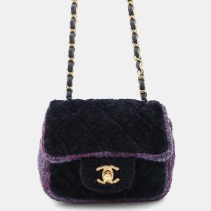 Chanel Mini Matelasse Chain shoulder Bag Purple Wool, Shoulder Bags - Luxury Closet catalog
