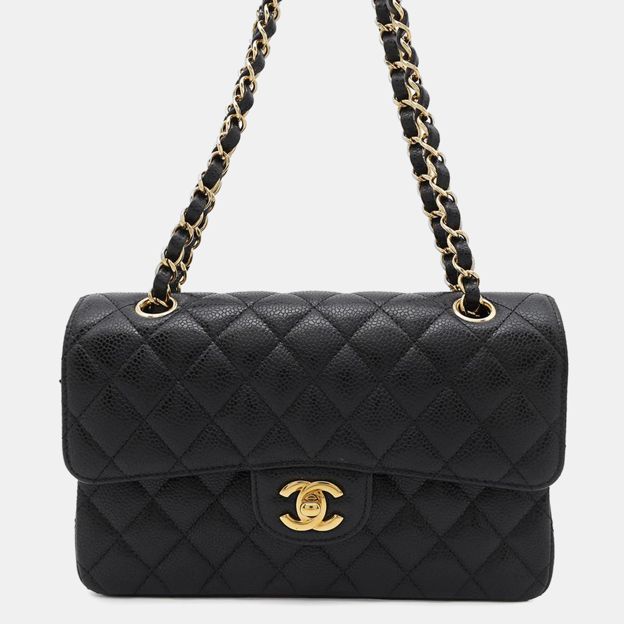Chanel Black Caviar Leather Matelasse Double Flap Chain shoulder Bag, Shoulder Bags - Luxury Closet catalog